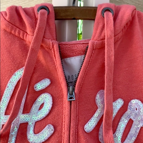 Aeropostale Hoodie, Melon Colored Sweatshirt, Front Zip Hoodie, Athleisure - Picture 4 of 10